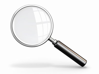 Magnifying glass. Loupe on white background
