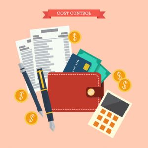 Cost control concept. Flat style vector illustration